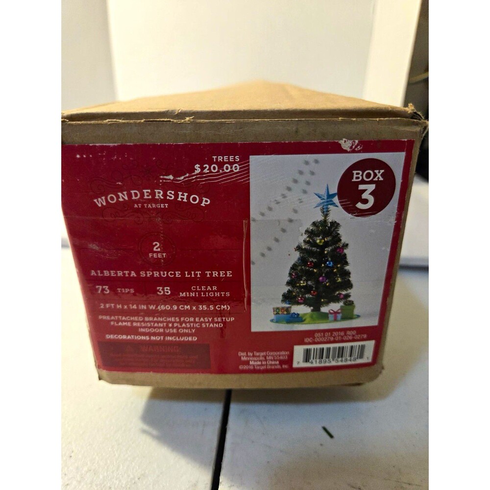 Wondershop 2 ft Alberta Spruce Artificial Pre-Lighted Tree 75 Tips Clear Lights